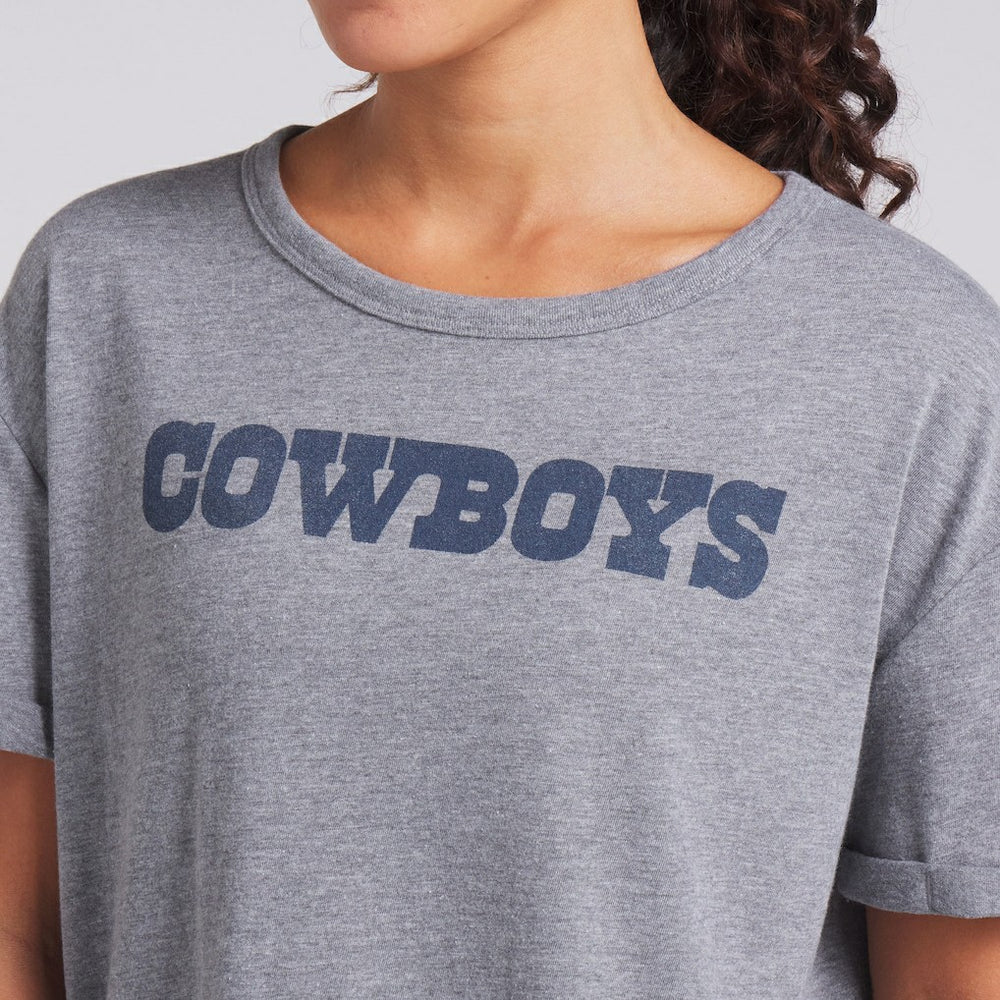 Dallas Cowboys Women's Swing Pass Tri-Blend Boxy T-Shirt Heather Gray