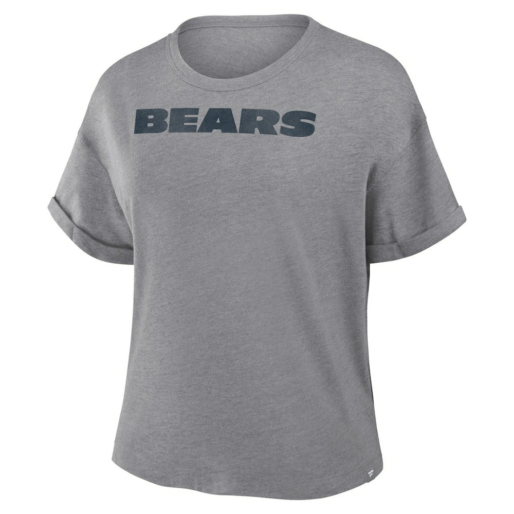 Chicago Bears Women's Swing Pass Tri-Blend Boxy T-Shirt Heather Gray