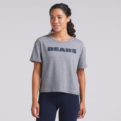 Chicago Bears Women's Swing Pass Tri-Blend Boxy T-Shirt Heather Gray
