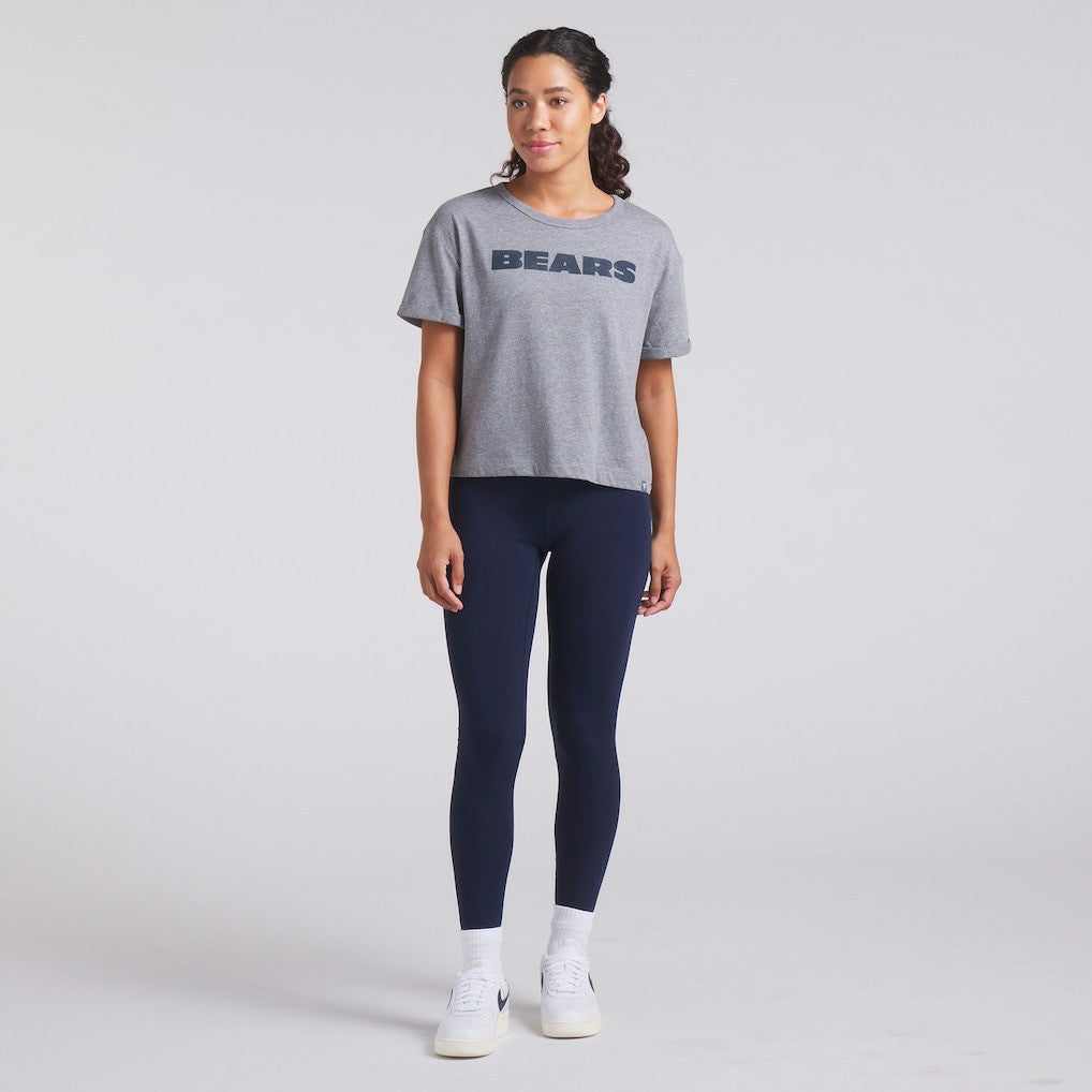 Chicago Bears Women's Swing Pass Tri-Blend Boxy T-Shirt Heather Gray