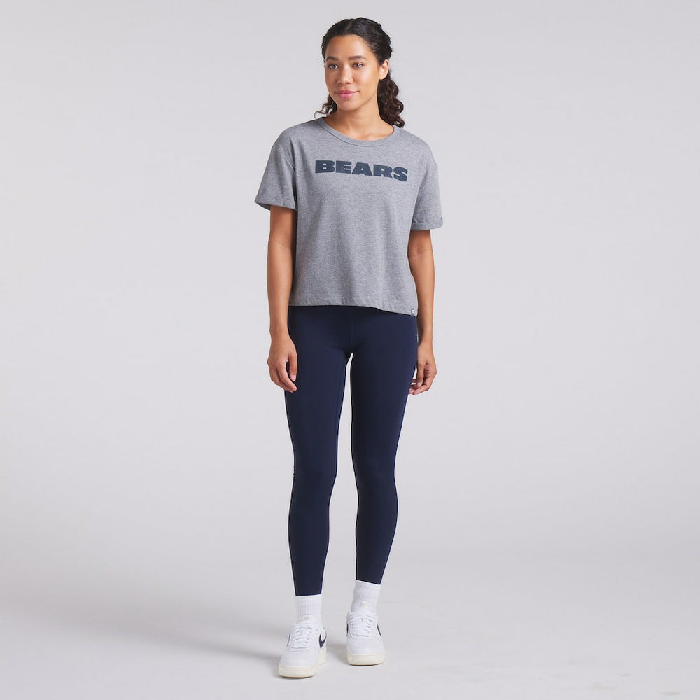 Chicago Bears Women's Swing Pass Tri-Blend Boxy T-Shirt Heather Gray