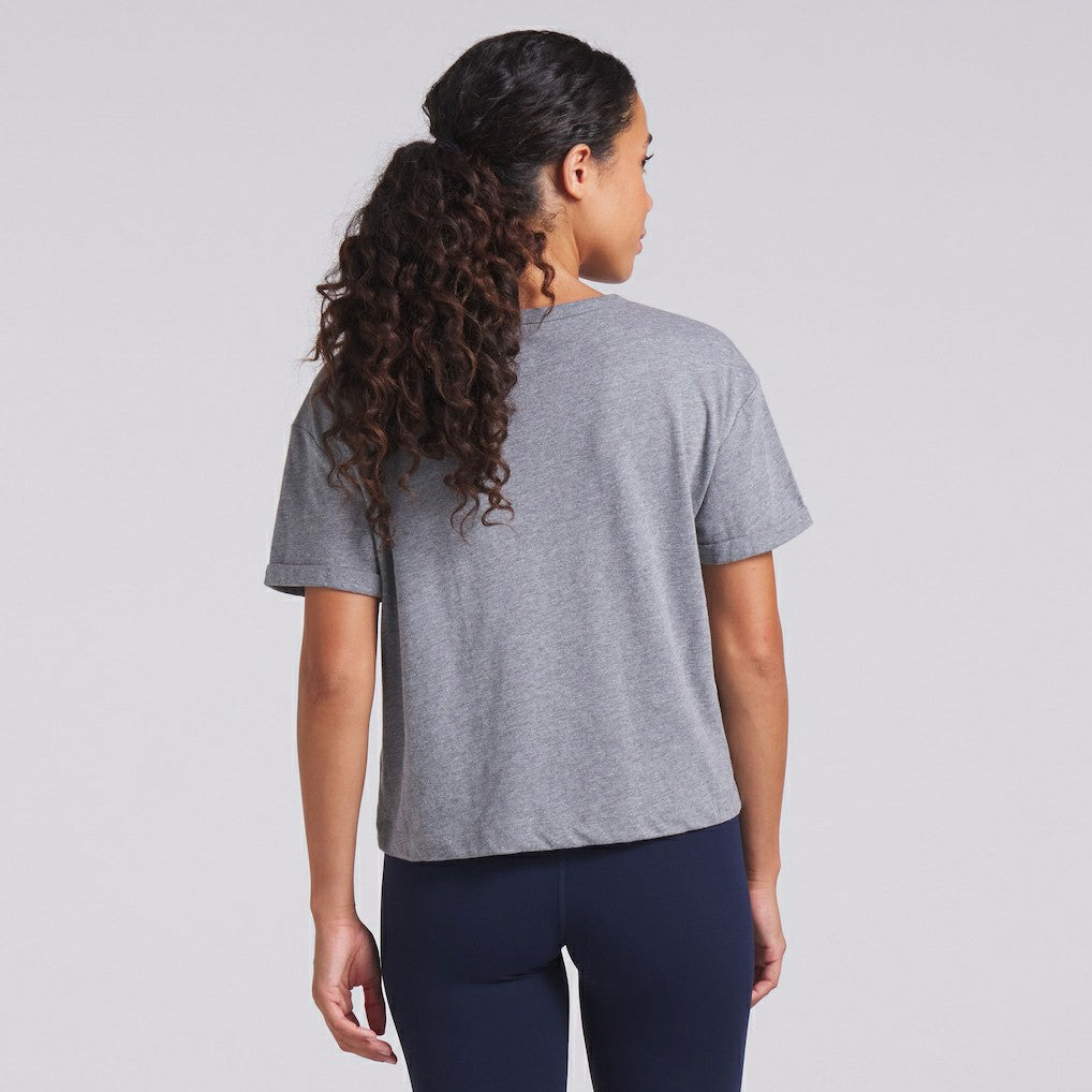 Chicago Bears Women's Swing Pass Tri-Blend Boxy T-Shirt Heather Gray