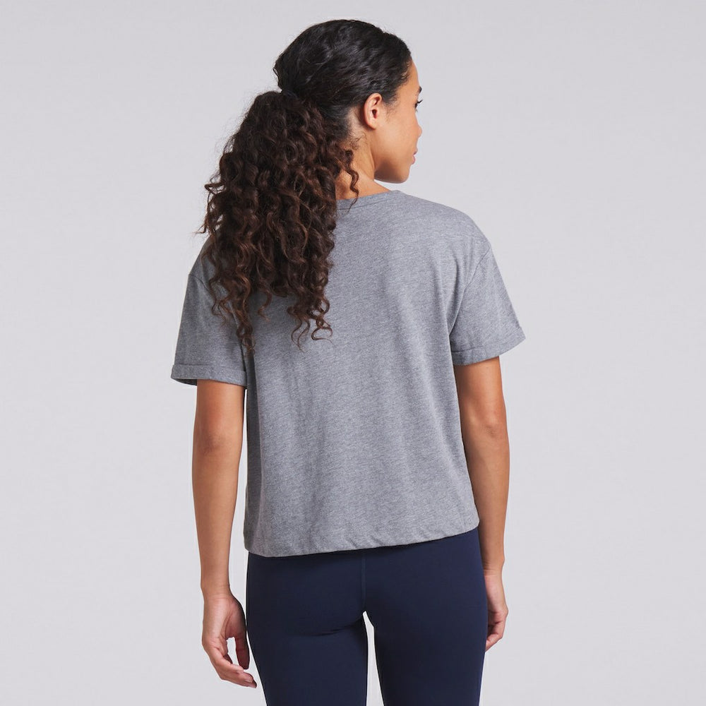 Chicago Bears Women's Swing Pass Tri-Blend Boxy T-Shirt Heather Gray