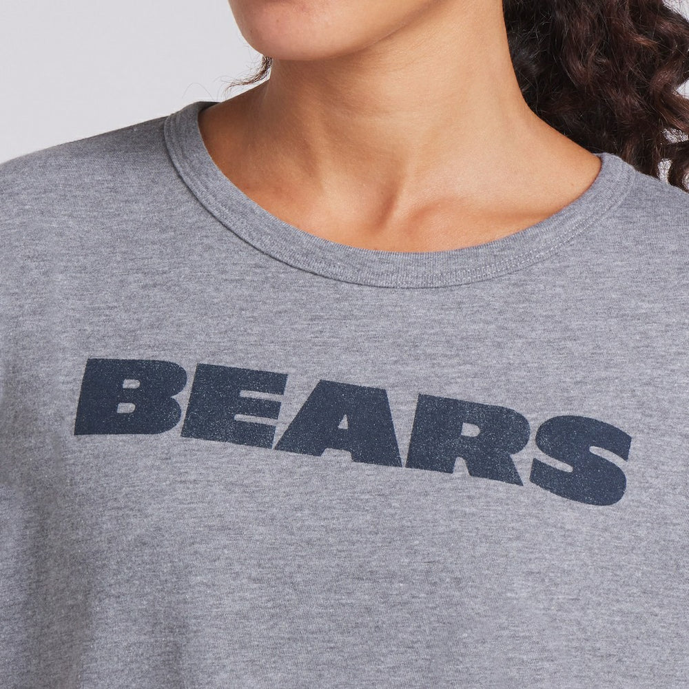 Chicago Bears Women's Swing Pass Tri-Blend Boxy T-Shirt Heather Gray