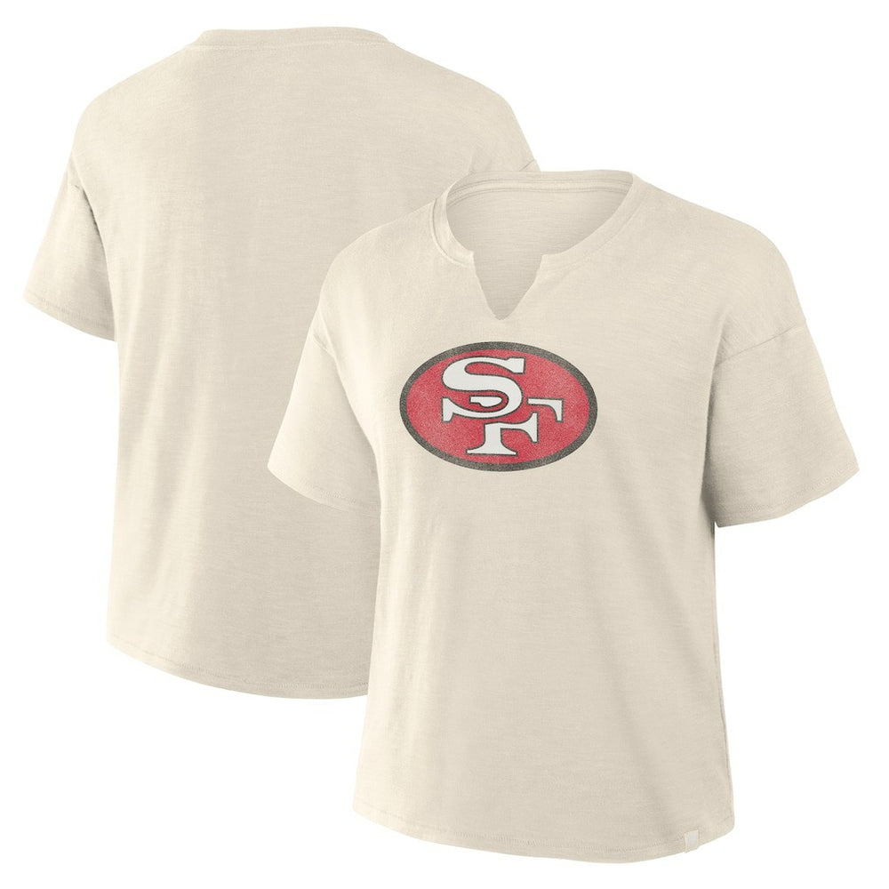 San Francisco 49ers Women's Trick Play Slub Boxy T-Shirt Cream