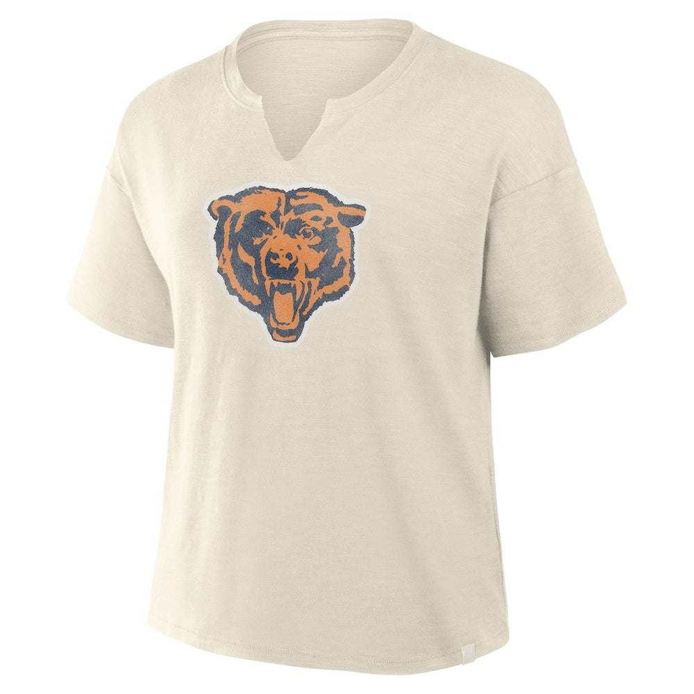 Chicago Bears Women's Trick Play Slub Boxy T-Shirt Cream