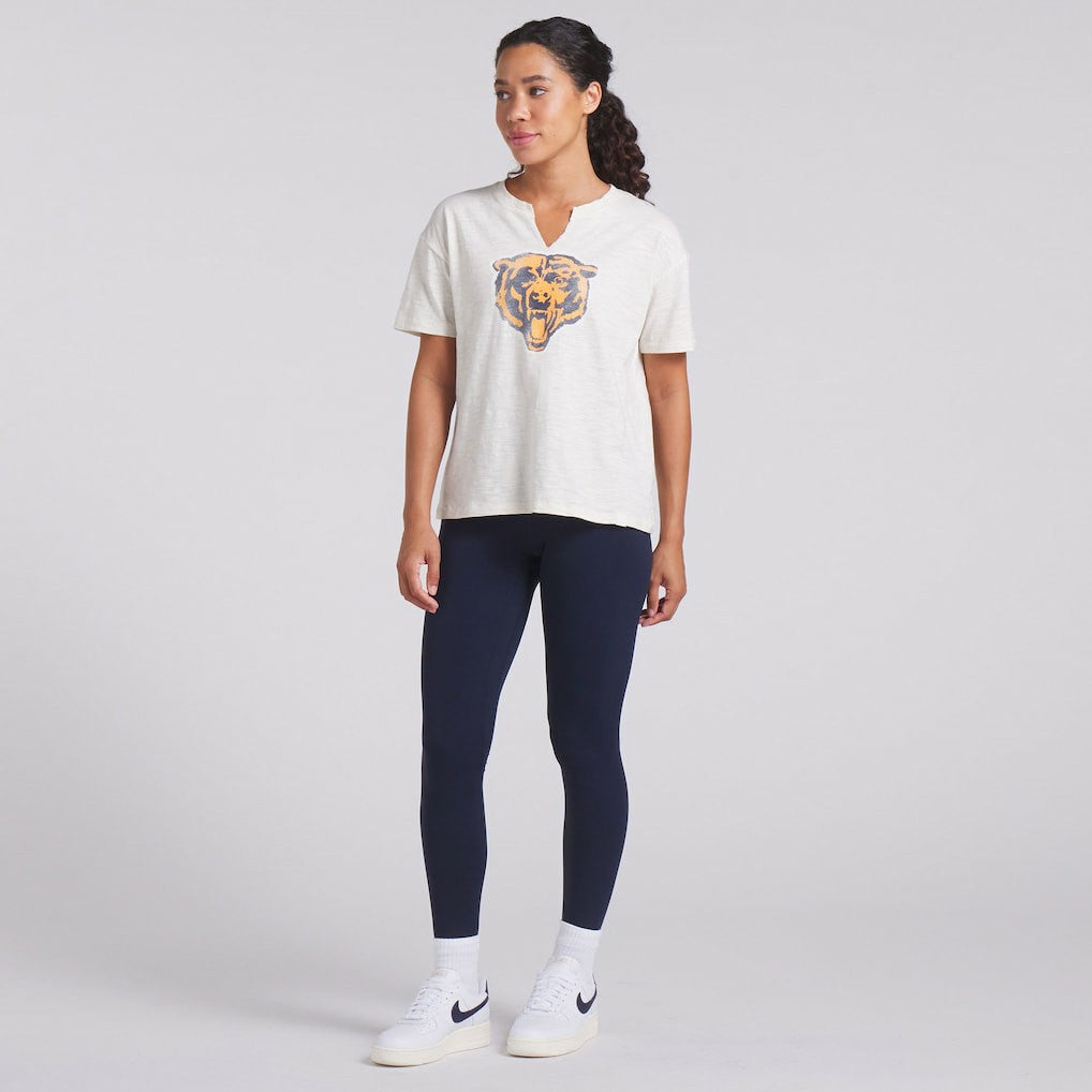 Chicago Bears Women's Trick Play Slub Boxy T-Shirt Cream