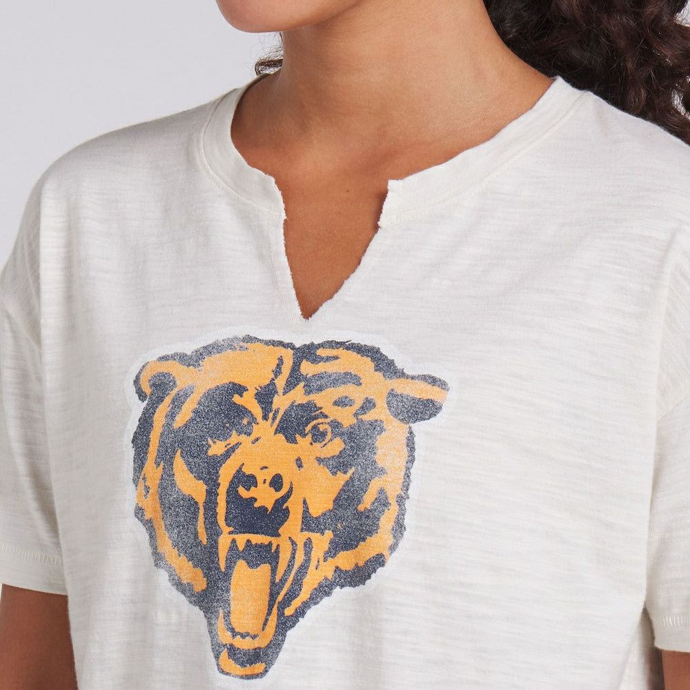 Chicago Bears Women's Trick Play Slub Boxy T-Shirt Cream