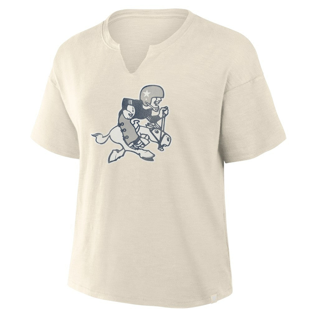 Dallas Cowboys Women's Trick Play Slub Boxy T-Shirt Cream