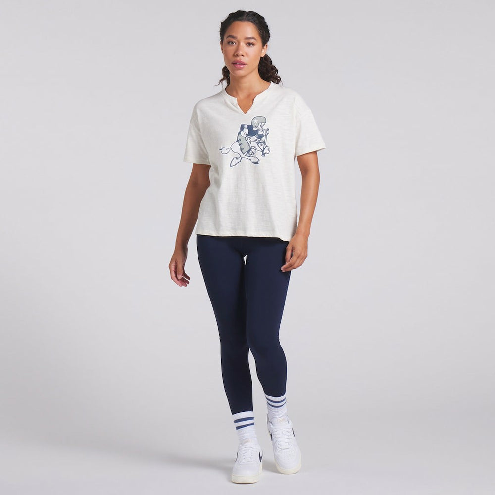 Dallas Cowboys Women's Trick Play Slub Boxy T-Shirt Cream