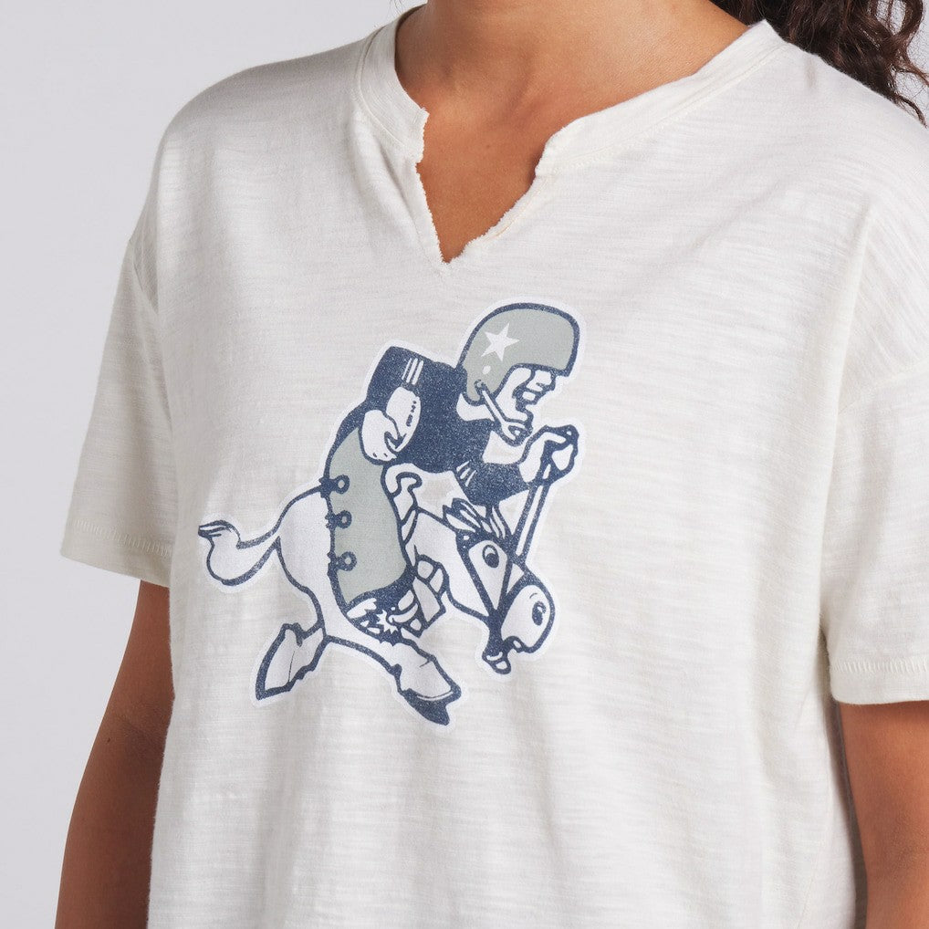 Dallas Cowboys Women's Trick Play Slub Boxy T-Shirt Cream
