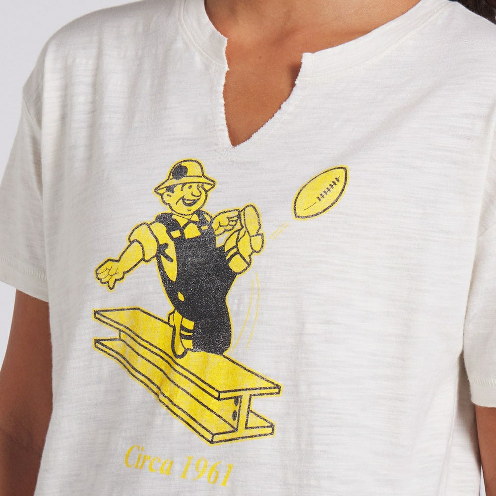 Pittsburgh Steelers Women's Trick Play Slub Boxy T-Shirt Cream