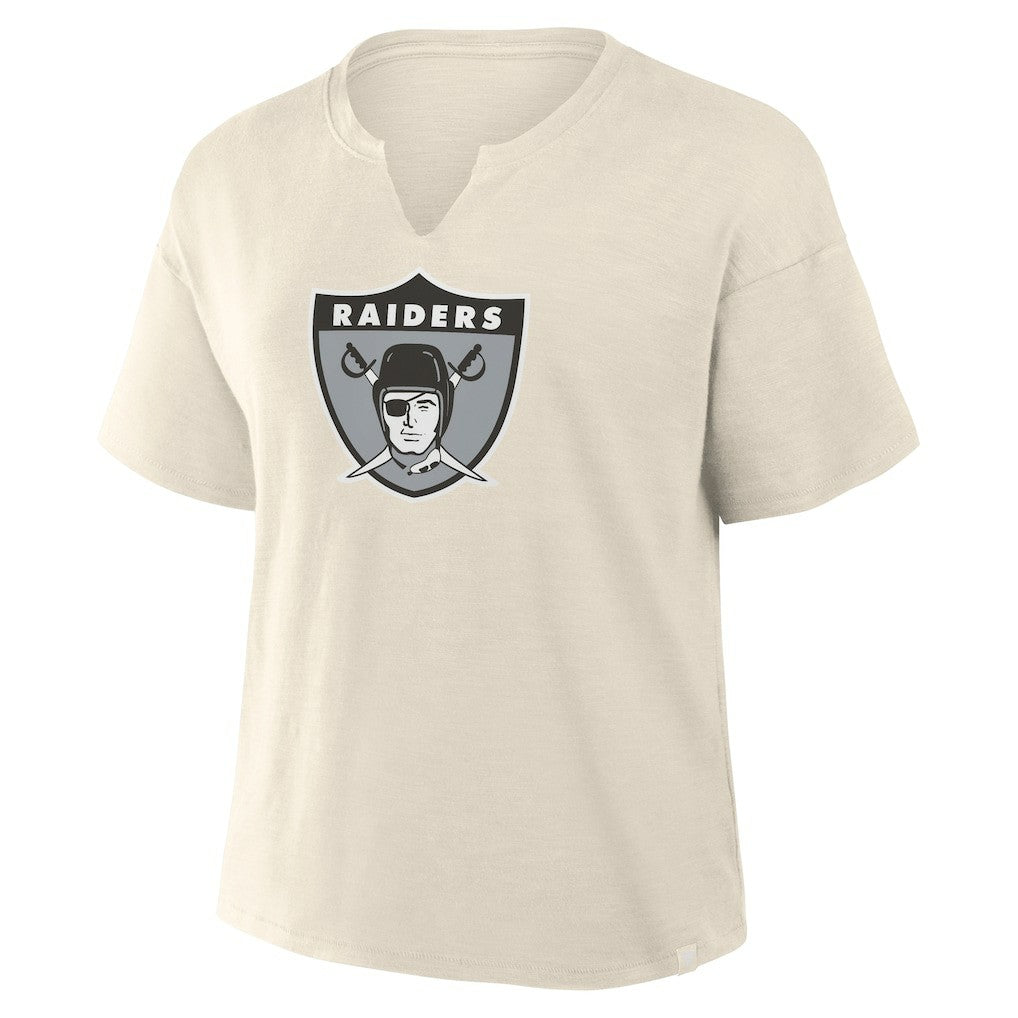 Las Vegas Raiders Women's Trick Play Slub Boxy T-Shirt Cream