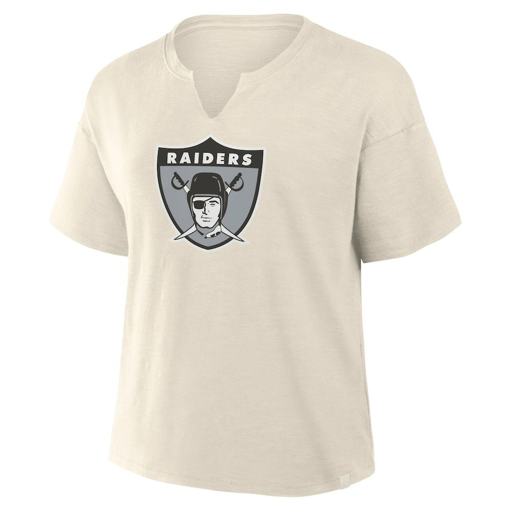 Las Vegas Raiders Women's Trick Play Slub Boxy T-Shirt Cream