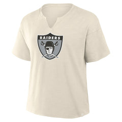 Las Vegas Raiders Women's Trick Play Slub Boxy T-Shirt Cream