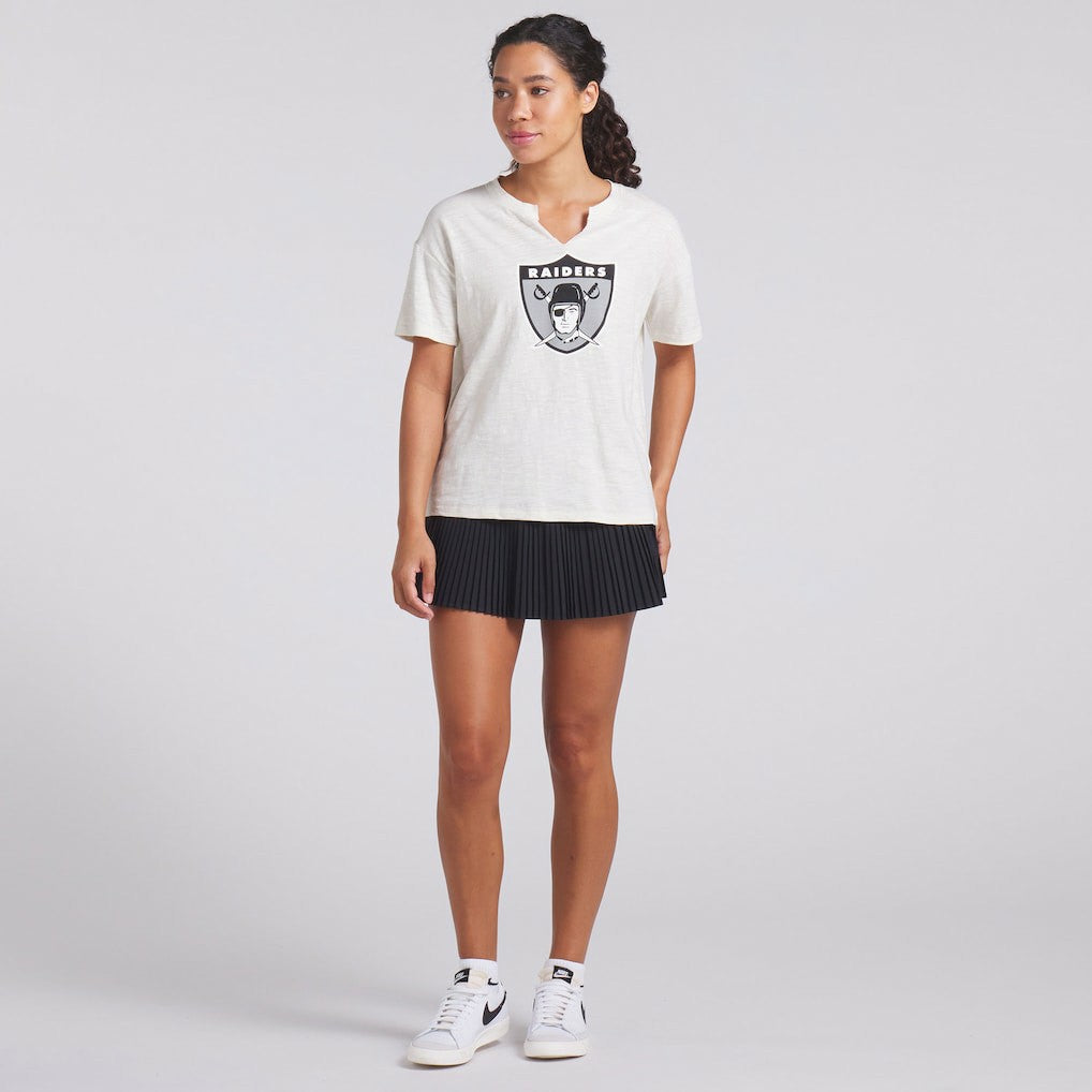 Las Vegas Raiders Women's Trick Play Slub Boxy T-Shirt Cream