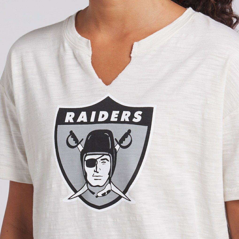 Las Vegas Raiders Women's Trick Play Slub Boxy T-Shirt Cream