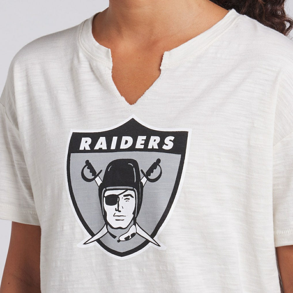 Las Vegas Raiders Women's Trick Play Slub Boxy T-Shirt Cream