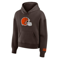 Cleveland Browns Women's Legacy Fleece Pullover Hoodie Brown