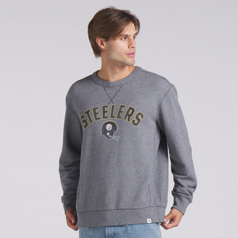 Pittsburgh Steelers Loop Terry Pullover Sweatshirt Heather Gray