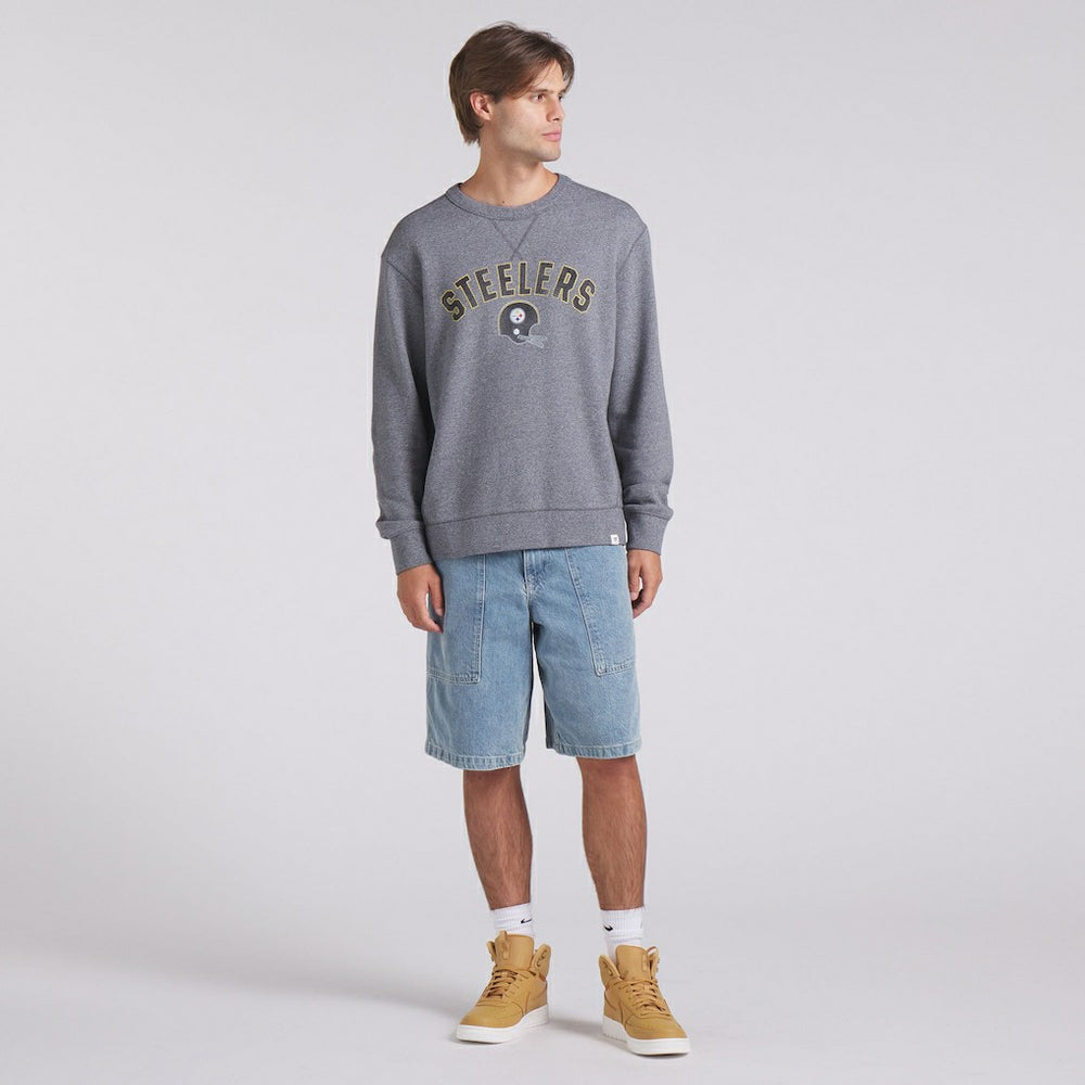 Pittsburgh Steelers Loop Terry Pullover Sweatshirt Heather Gray