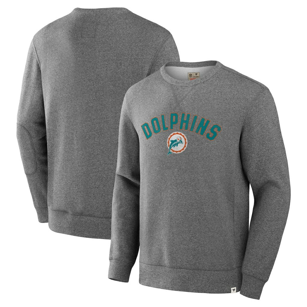 Miami Dolphins Loop Terry Pullover Sweatshirt Heather Gray