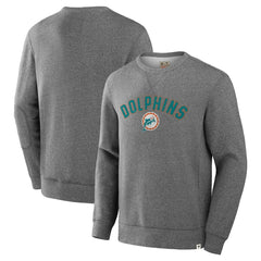 Miami Dolphins Loop Terry Pullover Sweatshirt Heather Gray