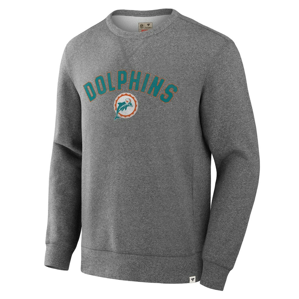 Miami Dolphins Loop Terry Pullover Sweatshirt Heather Gray