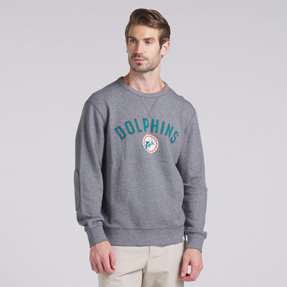 Miami Dolphins Loop Terry Pullover Sweatshirt Heather Gray