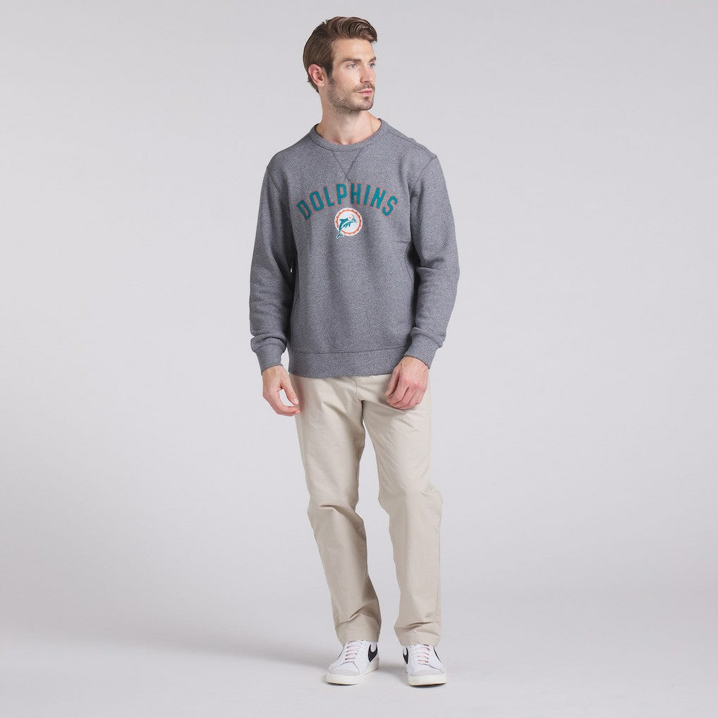 Miami Dolphins Loop Terry Pullover Sweatshirt Heather Gray