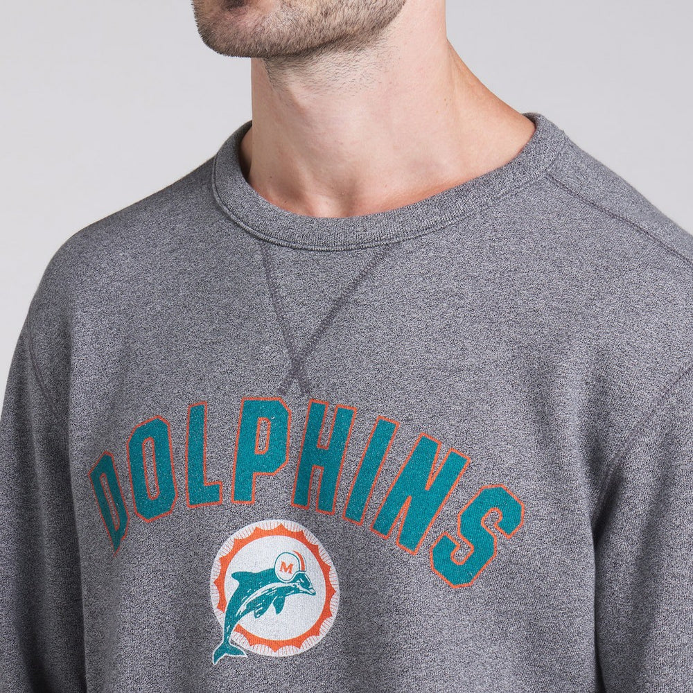 Miami Dolphins Loop Terry Pullover Sweatshirt Heather Gray