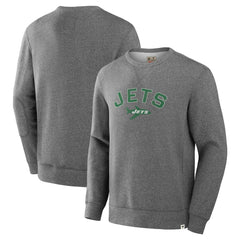New York Jets Loop Terry Pullover Sweatshirt Heather Gray