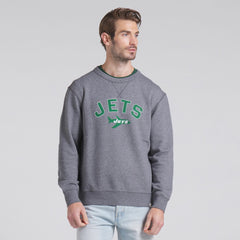 New York Jets Loop Terry Pullover Sweatshirt Heather Gray