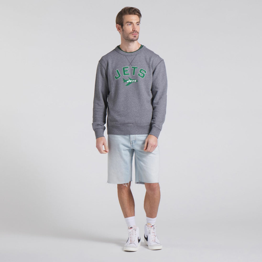 New York Jets Loop Terry Pullover Sweatshirt Heather Gray
