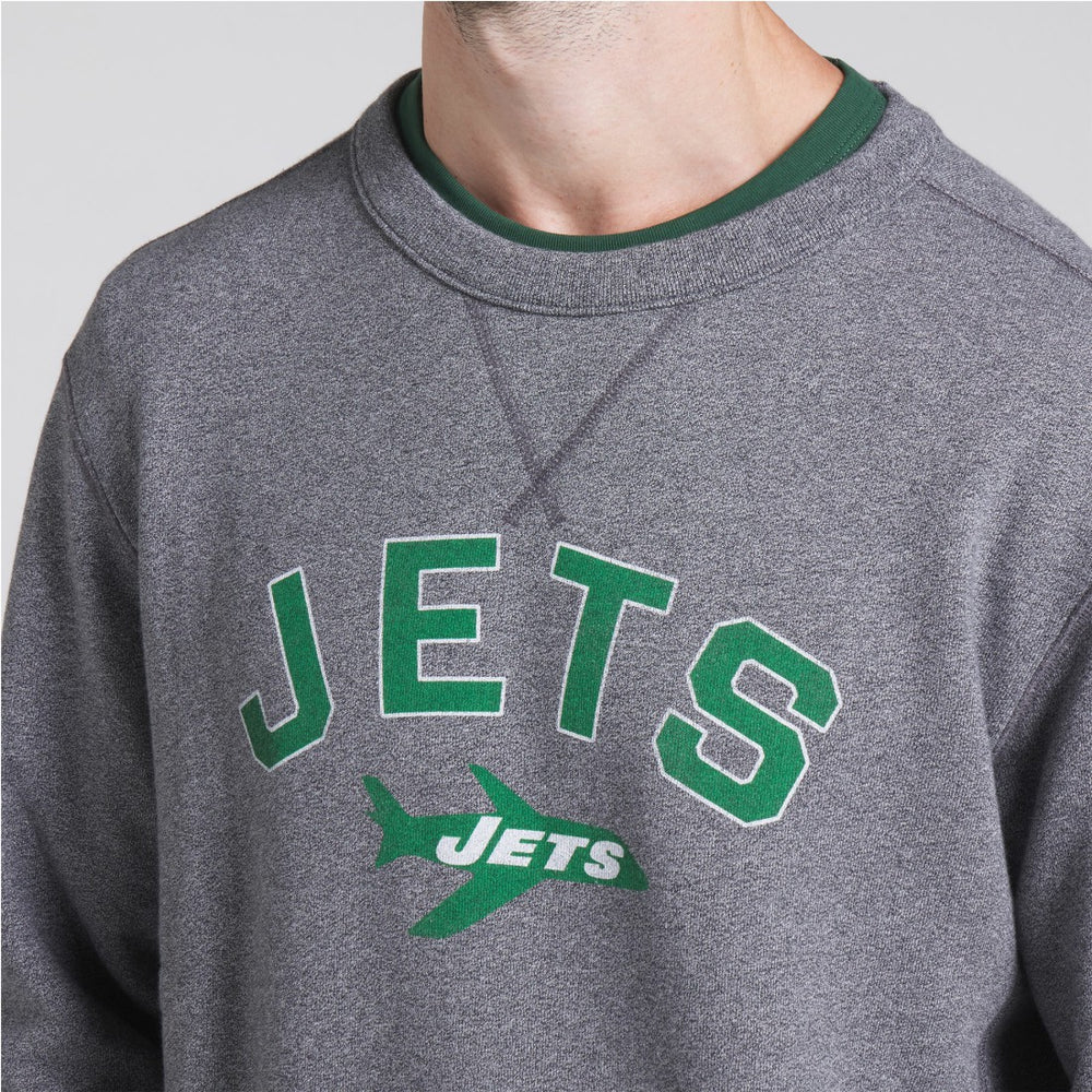 New York Jets Loop Terry Pullover Sweatshirt Heather Gray
