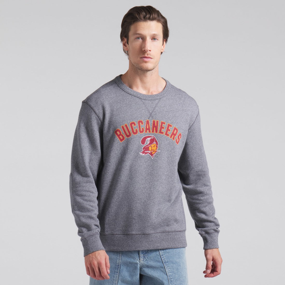 Tampa Bay Buccaneers Loop Terry Pullover Sweatshirt Heather Gray
