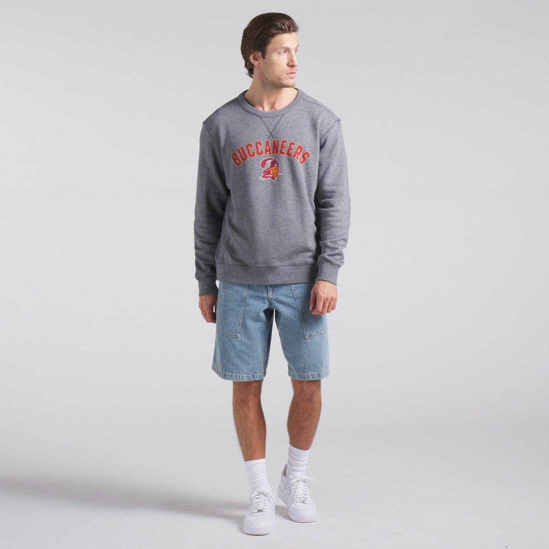 Tampa Bay Buccaneers Loop Terry Pullover Sweatshirt Heather Gray