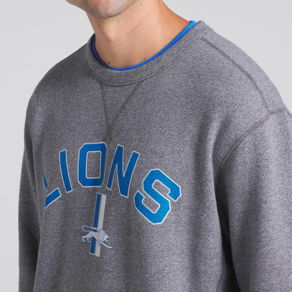 Detroit Lions Loop Terry Pullover Sweatshirt Heather Gray