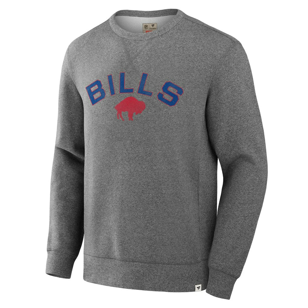 Buffalo Bills Loop Terry Pullover Sweatshirt Heather Gray