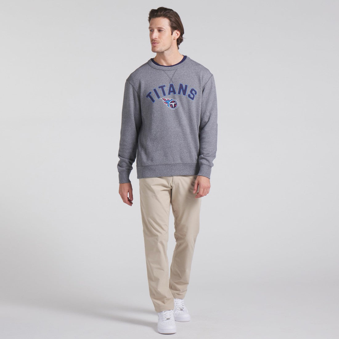 Tennessee Titans Loop Terry Pullover Sweatshirt Heather Gray