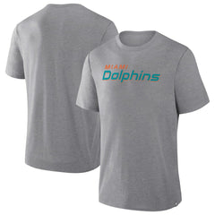 Miami Dolphins Pass Rush Tri-Blend T-Shirt Heather Gray