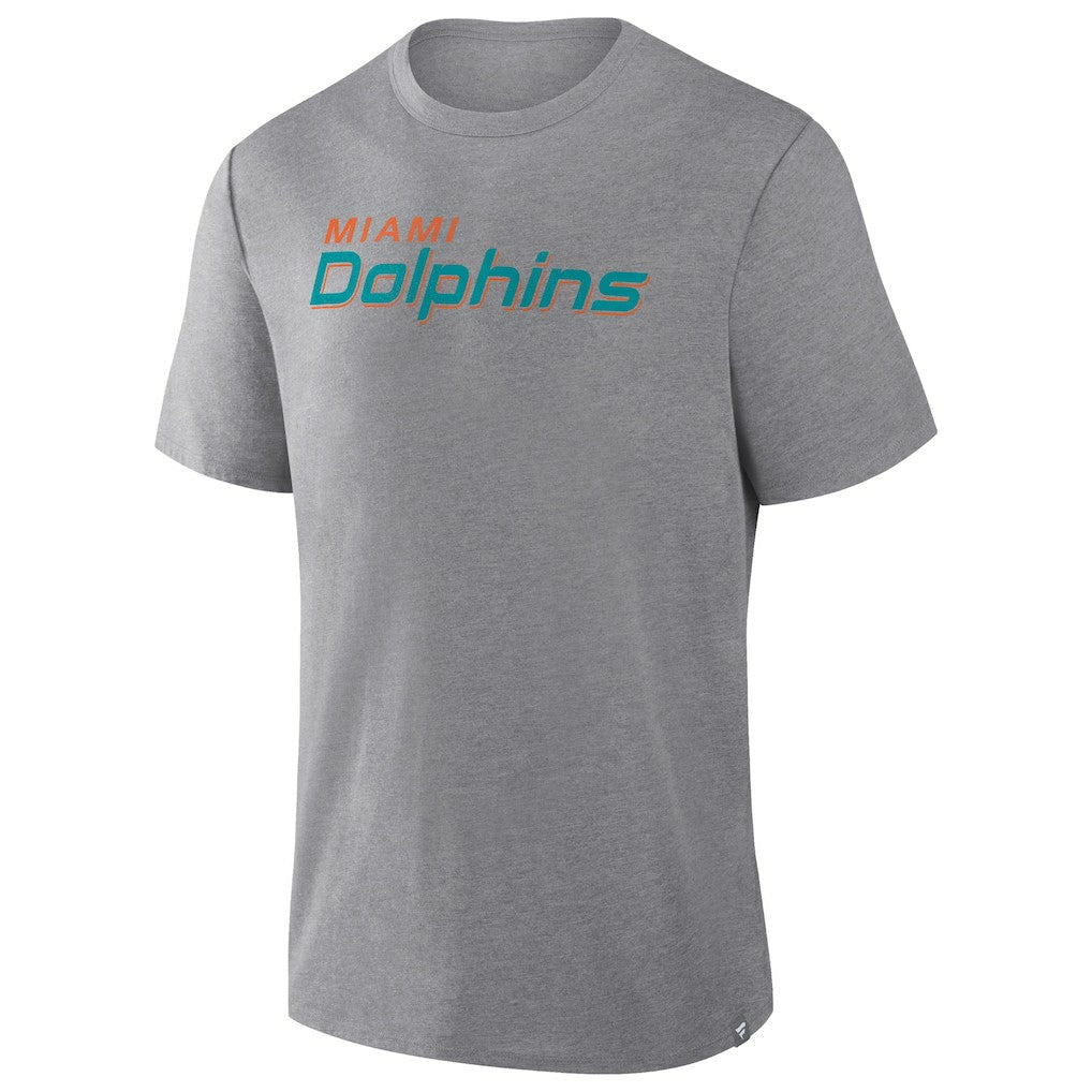Miami Dolphins Pass Rush Tri-Blend T-Shirt Heather Gray