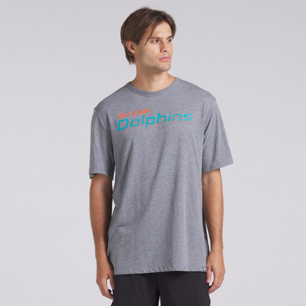 Miami Dolphins Pass Rush Tri-Blend T-Shirt Heather Gray