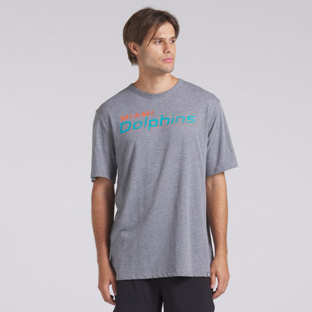 Miami Dolphins Pass Rush Tri-Blend T-Shirt Heather Gray