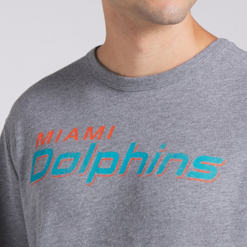 Miami Dolphins Pass Rush Tri-Blend T-Shirt Heather Gray
