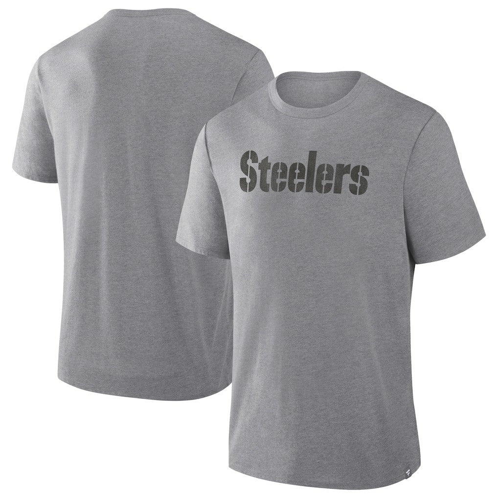 Pittsburgh Steelers Pass Rush Tri-Blend T-Shirt Heather Gray