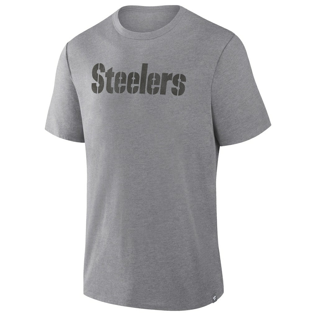 Pittsburgh Steelers Pass Rush Tri-Blend T-Shirt Heather Gray