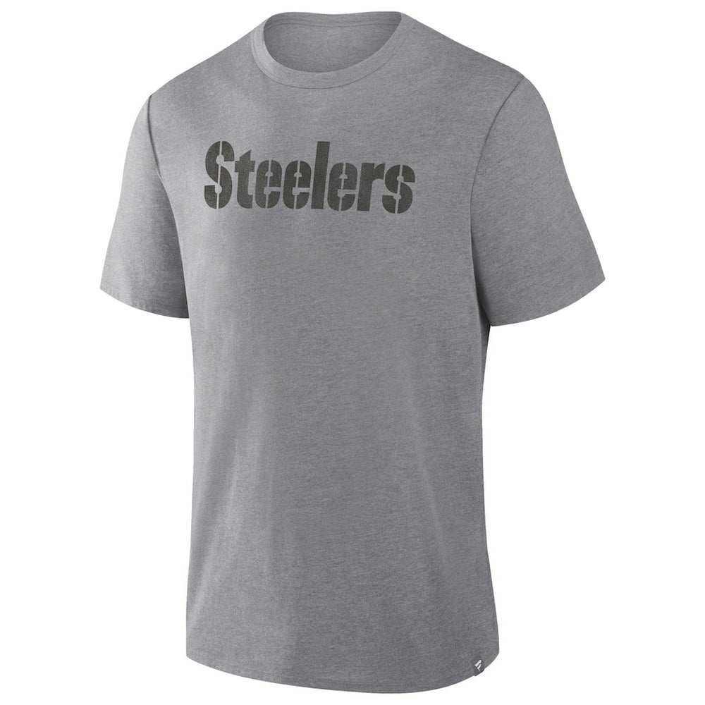 Pittsburgh Steelers Pass Rush Tri-Blend T-Shirt Heather Gray