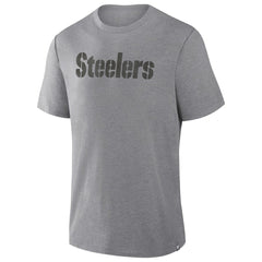 Pittsburgh Steelers Pass Rush Tri-Blend T-Shirt Heather Gray