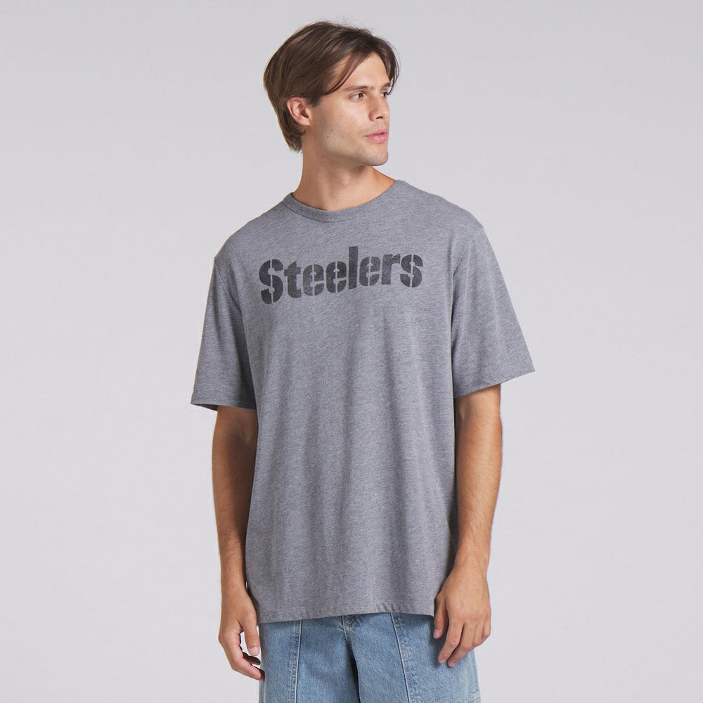 Pittsburgh Steelers Pass Rush Tri-Blend T-Shirt Heather Gray